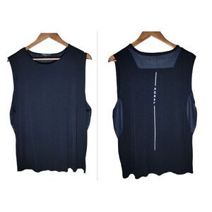 Koral Womens Size Large Activewear Tank Top Black Mesh Netting Sleeveless‎